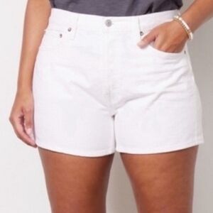 AGOLDE Parker Long Shorts Dough White Denim High Rise Size 33 NWT